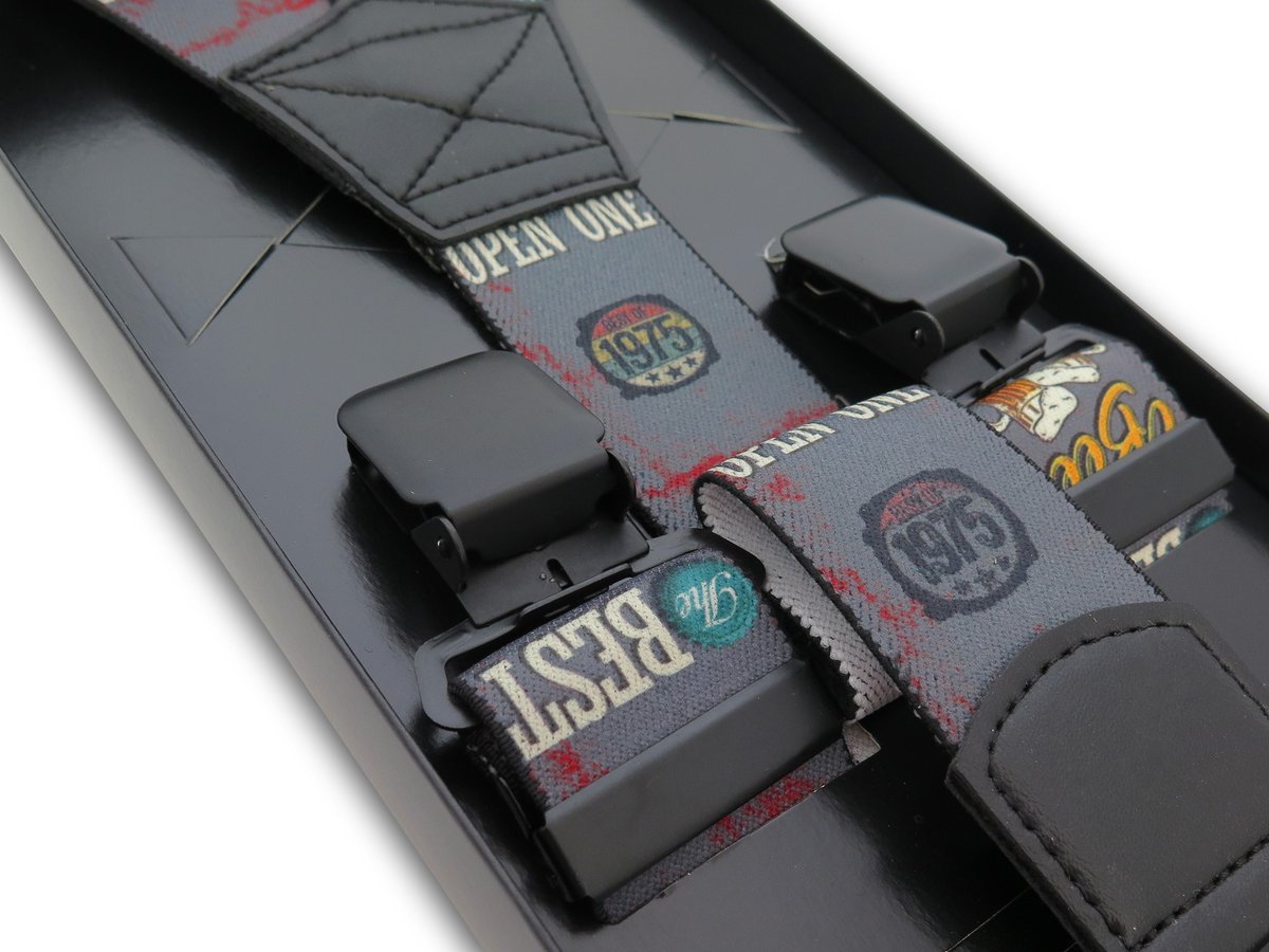 Szare szelki męskie w piwny wzór SZ153