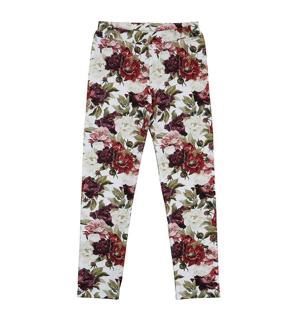 Bawełniane legginsy Czerwone Kwiaty - 98