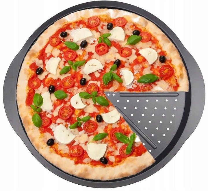 BLACHA FORMA DO PIECZENIA PIZZY na PIZZĘ TACA 38cm FORMA NIEPRZYWIERAJĄCA