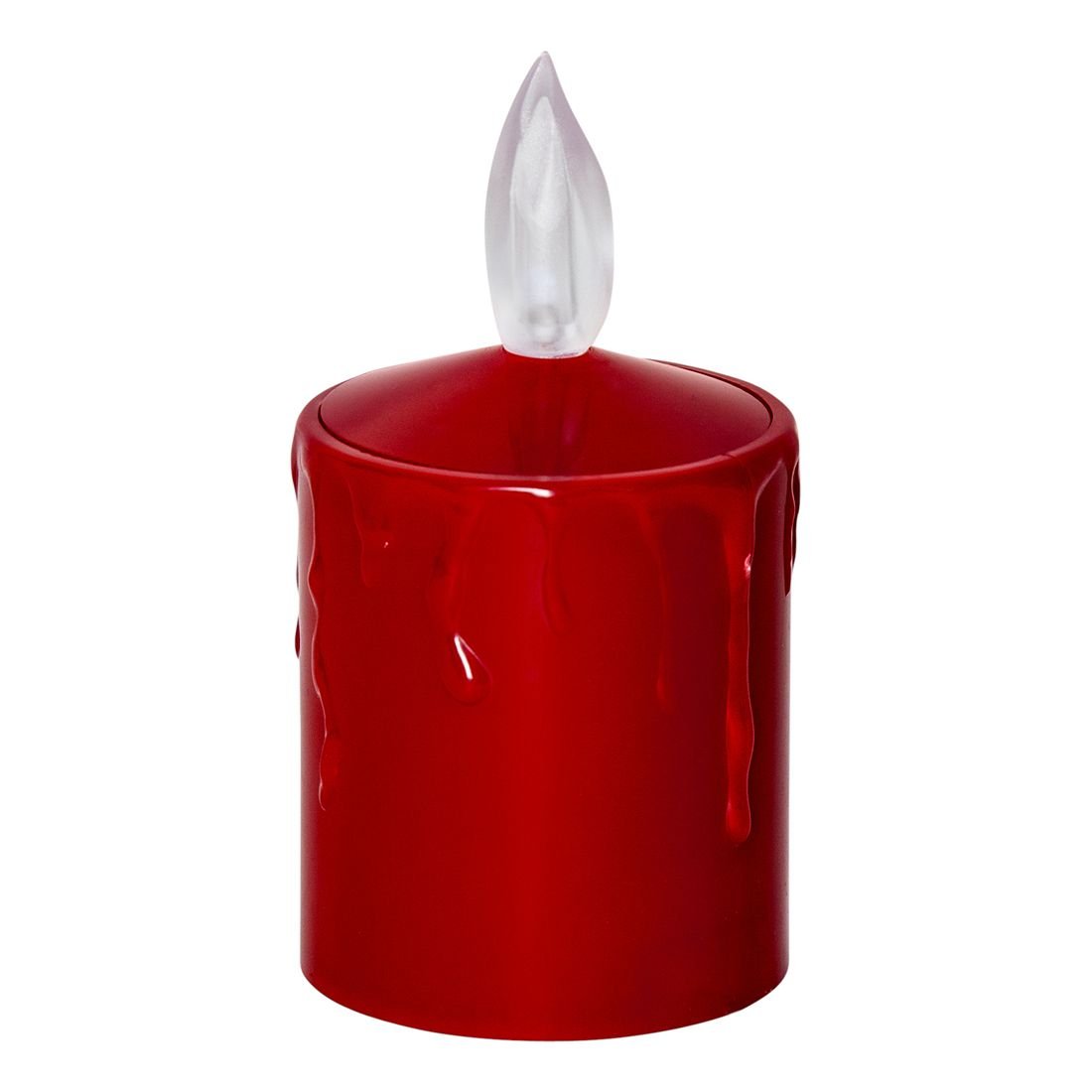 Świeca LED PAULA czerwona 11,5cm czujnik zmierzchu 500h IP44