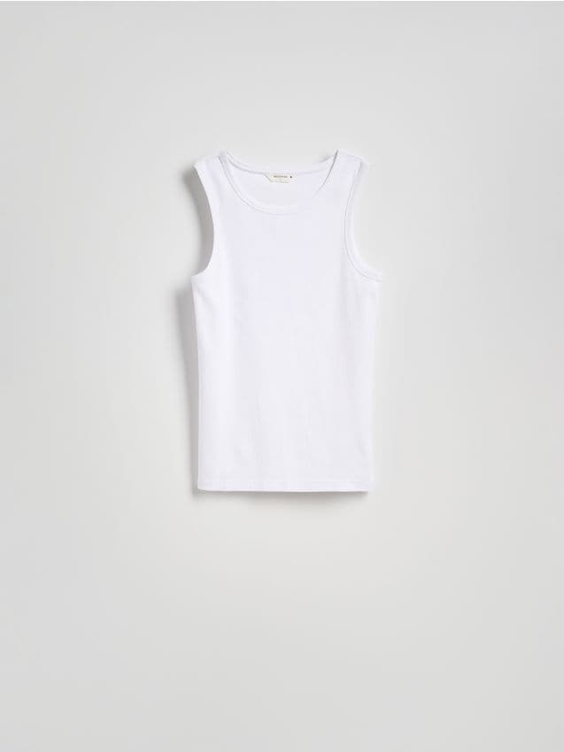 Reserved - Bawełniany tank top - biały