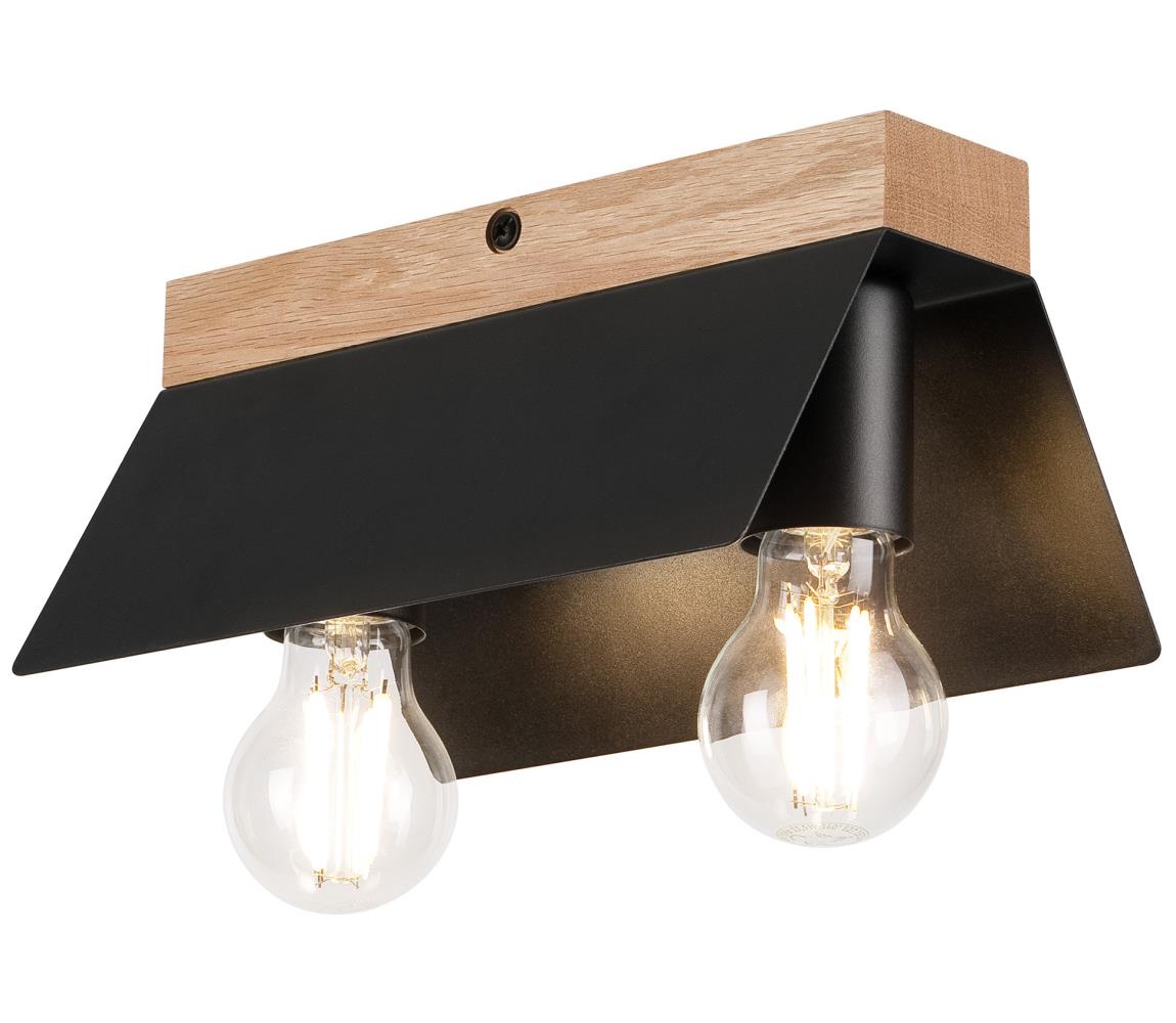 Lampa sufitowa ESME 2xE27/15W/230V czarna/dąb