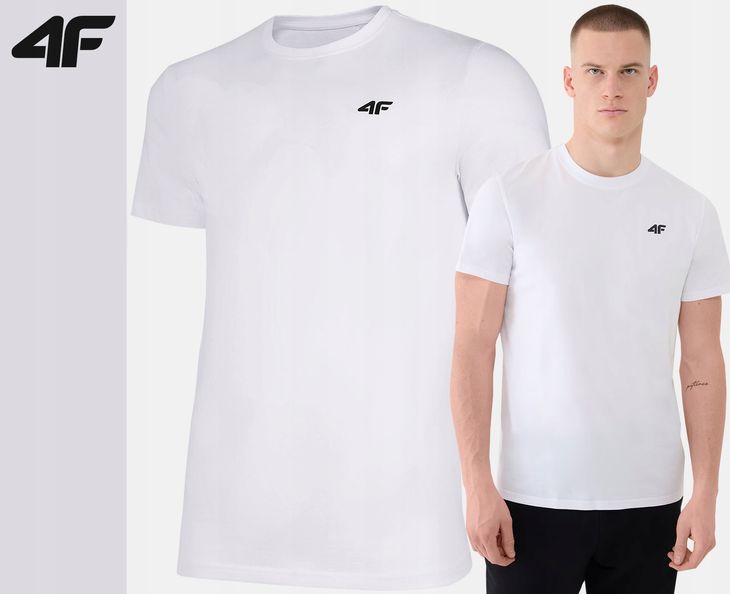 Koszulka Męska 4f T-shirt Bawełniany Podkoszulek Sportowy Co Dzień 2256 S