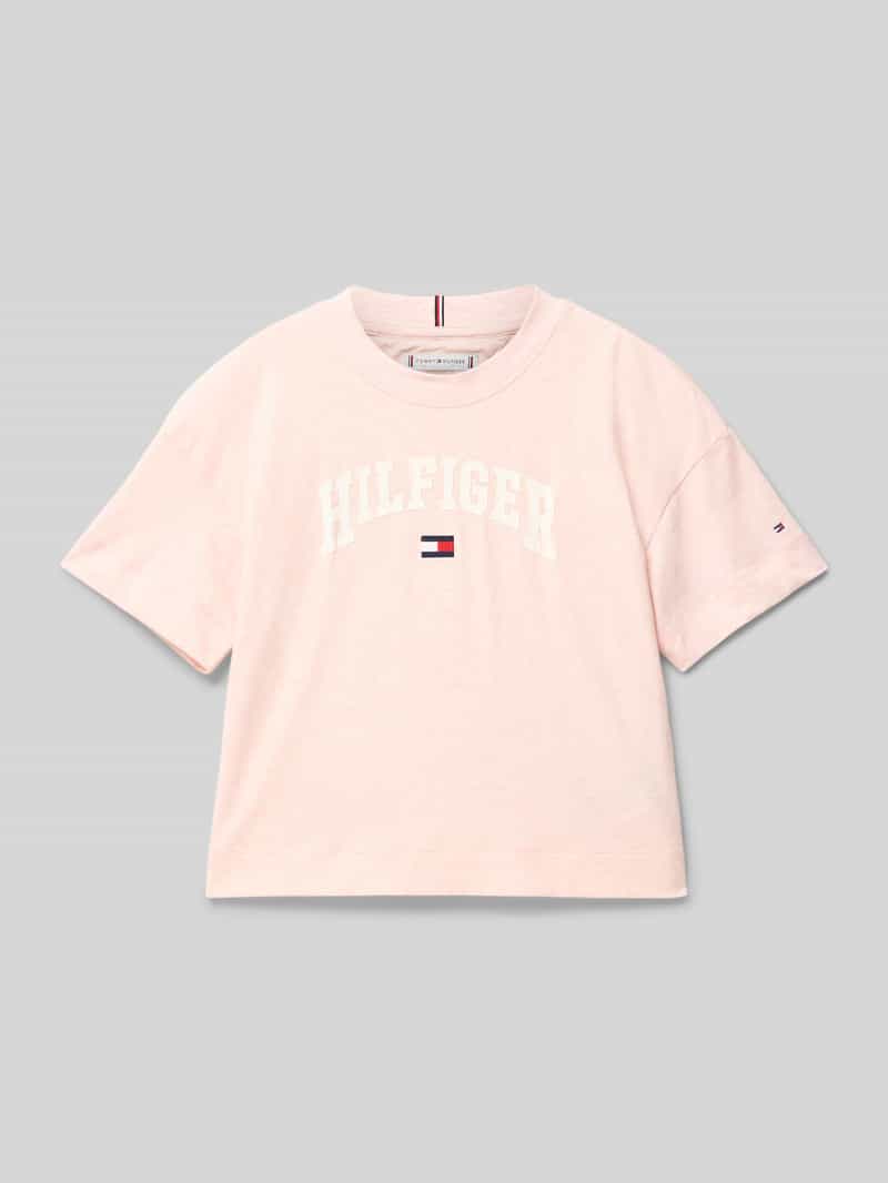 T-shirt z okrągłym dekoltem i wyhaftowanym logo