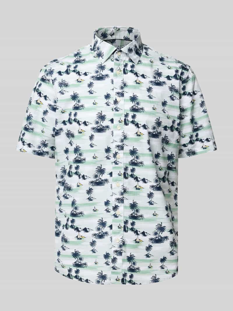 Koszula biznesowa o kroju slim fit z kołnierzykiem typu kent