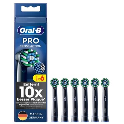 Końcówka szczoteczki ORAL-B Pro Cross Action Czarny (6 szt.) (Włókna w kształcie litery X usuwają płytki)