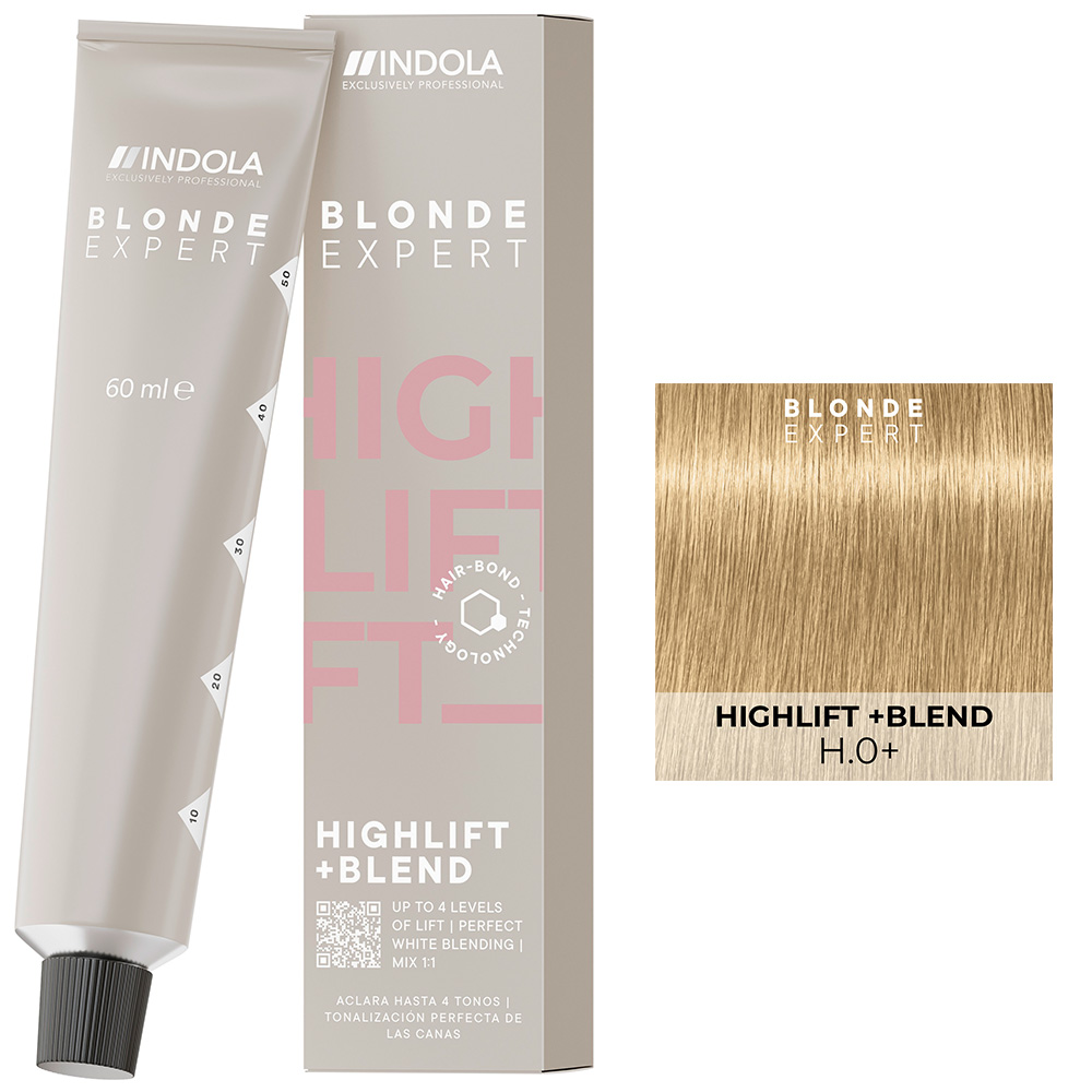 Indola Blonde Expert Highlight +Blend, farba rozjaśniająca do 4 tonów + pokrycie białych włosów, H.0+, 60ml