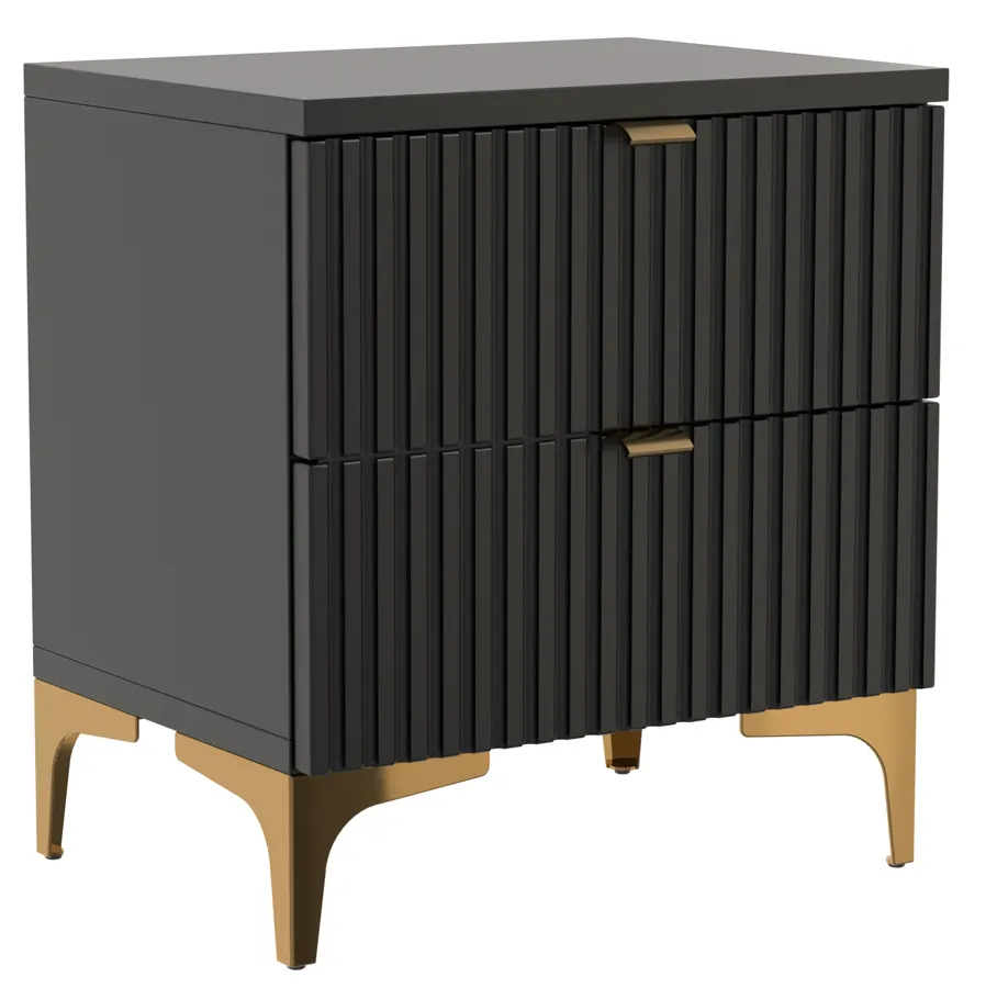 Czarna szafka na złotych nóżkach B5-F08