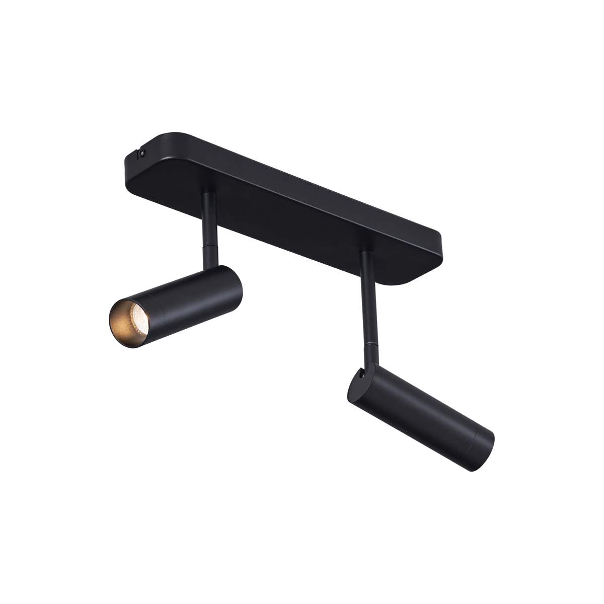 QAZQA Zaokrąglony reflektor sufitowy czarny GU10 35mm 2-punktowy obrotowy i uchylny - Kate