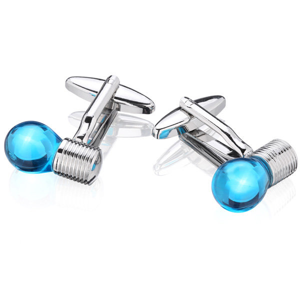 Spinki do mankietów X2 Żarówka niebieska PSN093