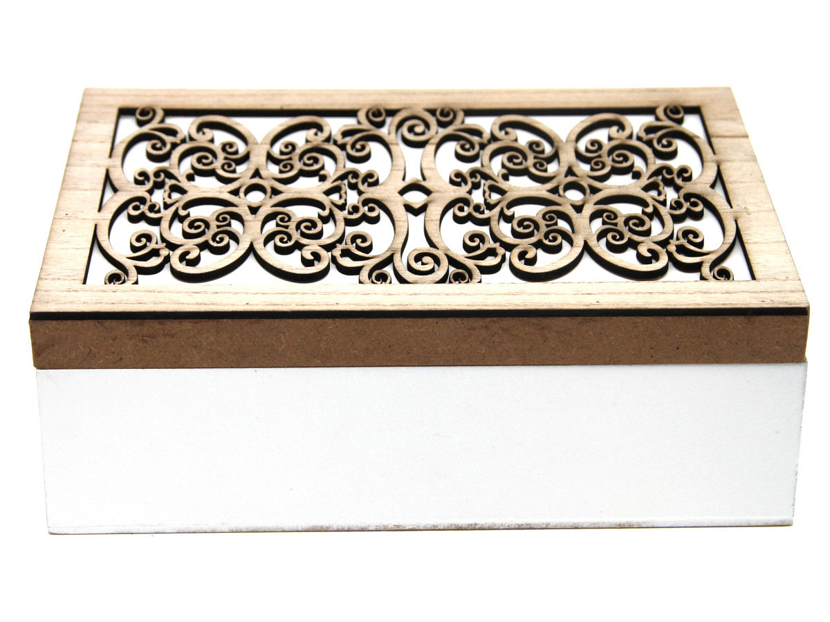 Drewniana skrzynka na herbatę 6 komorowa pojemnik