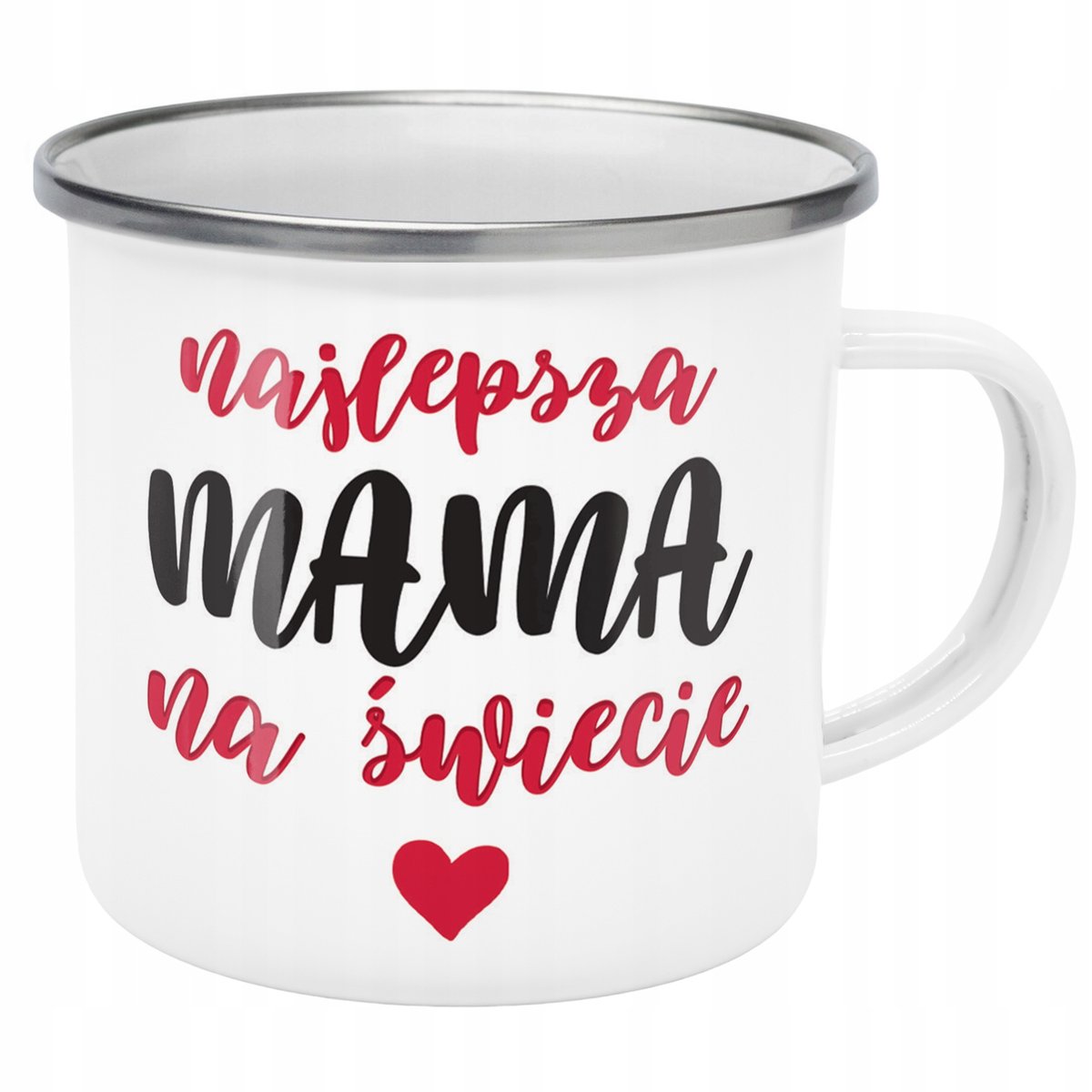 Emaliowany Kubek Garnuszek Dzień Matki Dla Mamy Prezent Najlepsza Mama