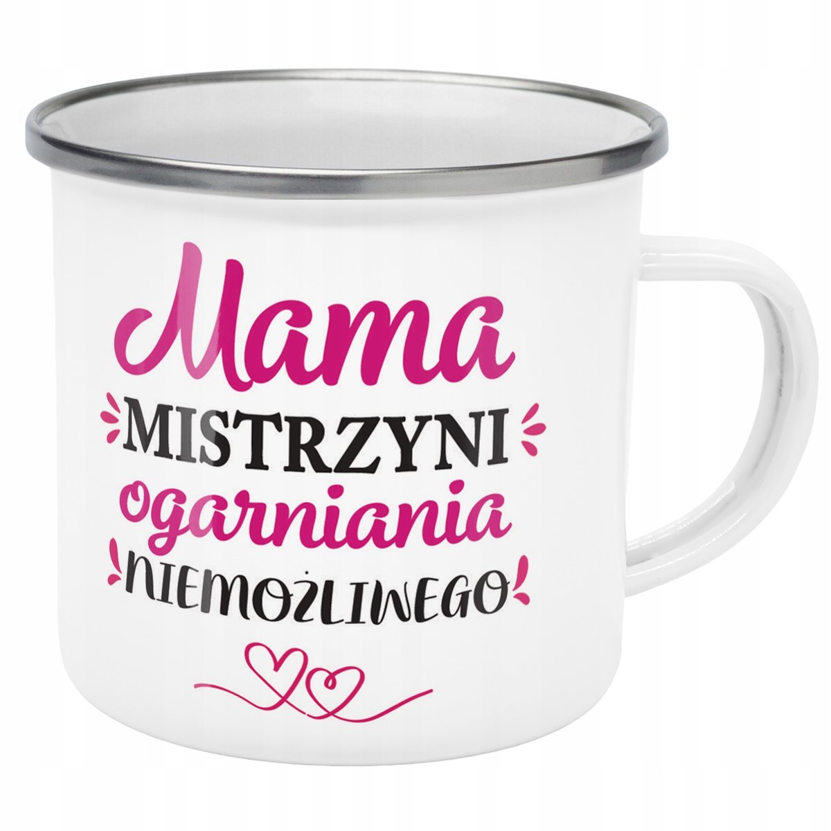 Emaliowany Kubek Garnuszek Dzień Matki Dla Mamy Prezent Mama Mistrzyni