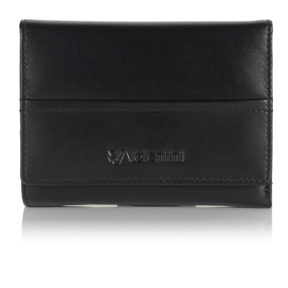 Mały portfel damski z miękkiej skóry Valentini 154-263 - czarny