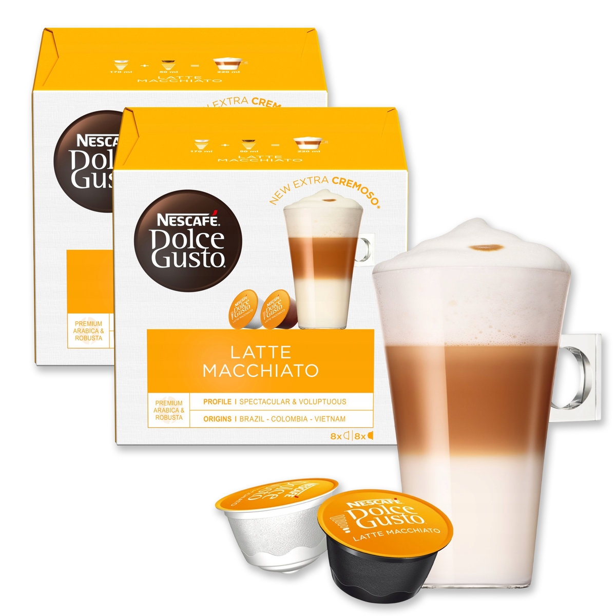 Kapsułki Dolce Gusto do ekspresu Latte Macchiato Nescafe zestaw 2 x 16 szt.