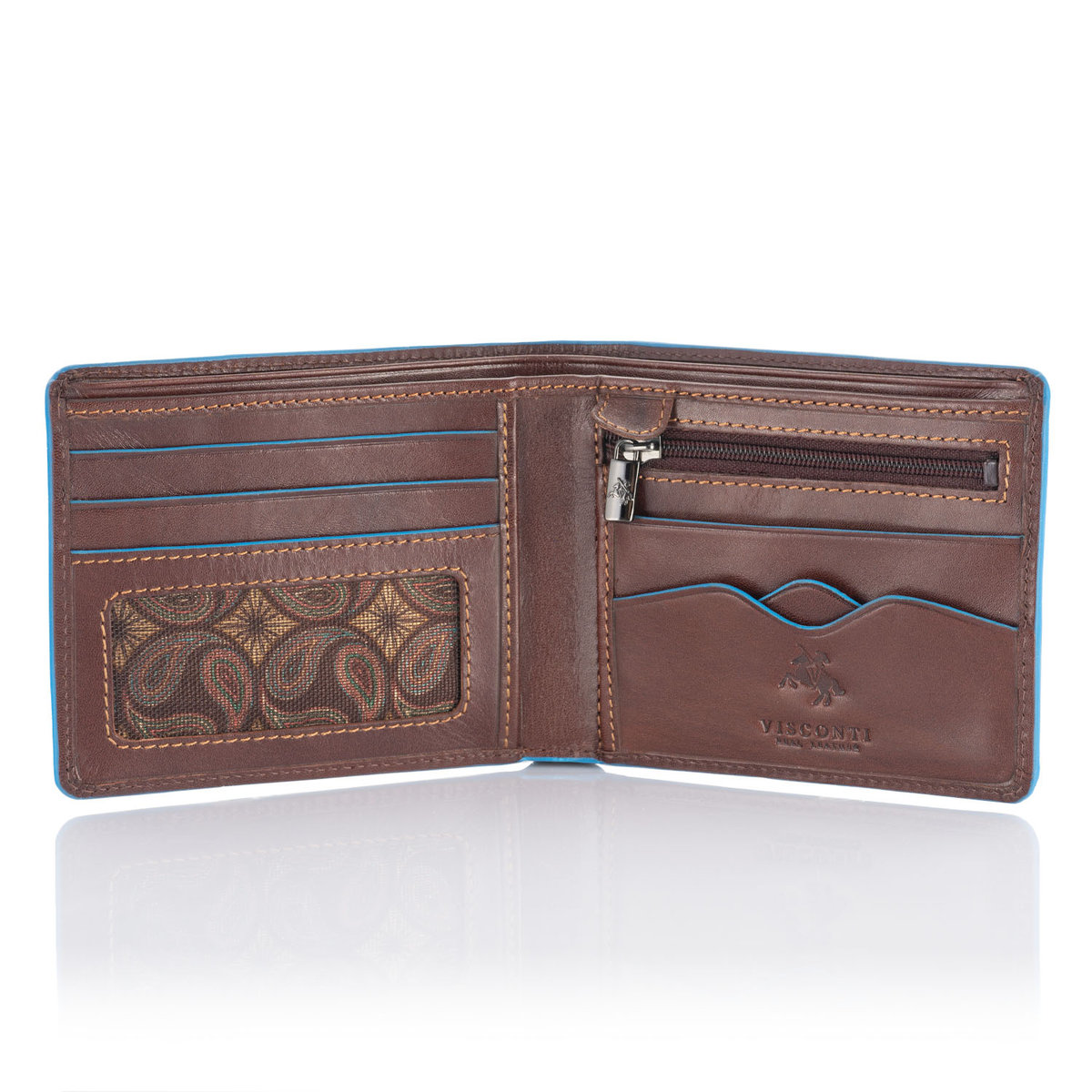Elegancki cienki portfel męski Visconti ALP-85 RFID - brązowy