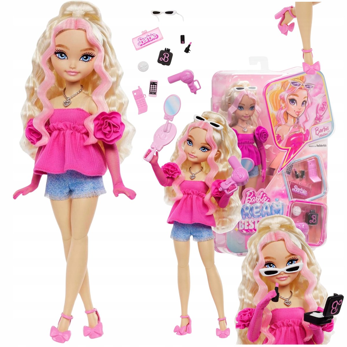 Lalka Barbie Mattel Dream Besties Malibu Lalka Lalka Modowa z Akcesoriami