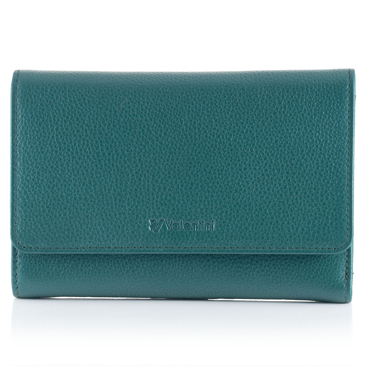 Zgrabny portfel damski Valentini Metallic P62 - zielony