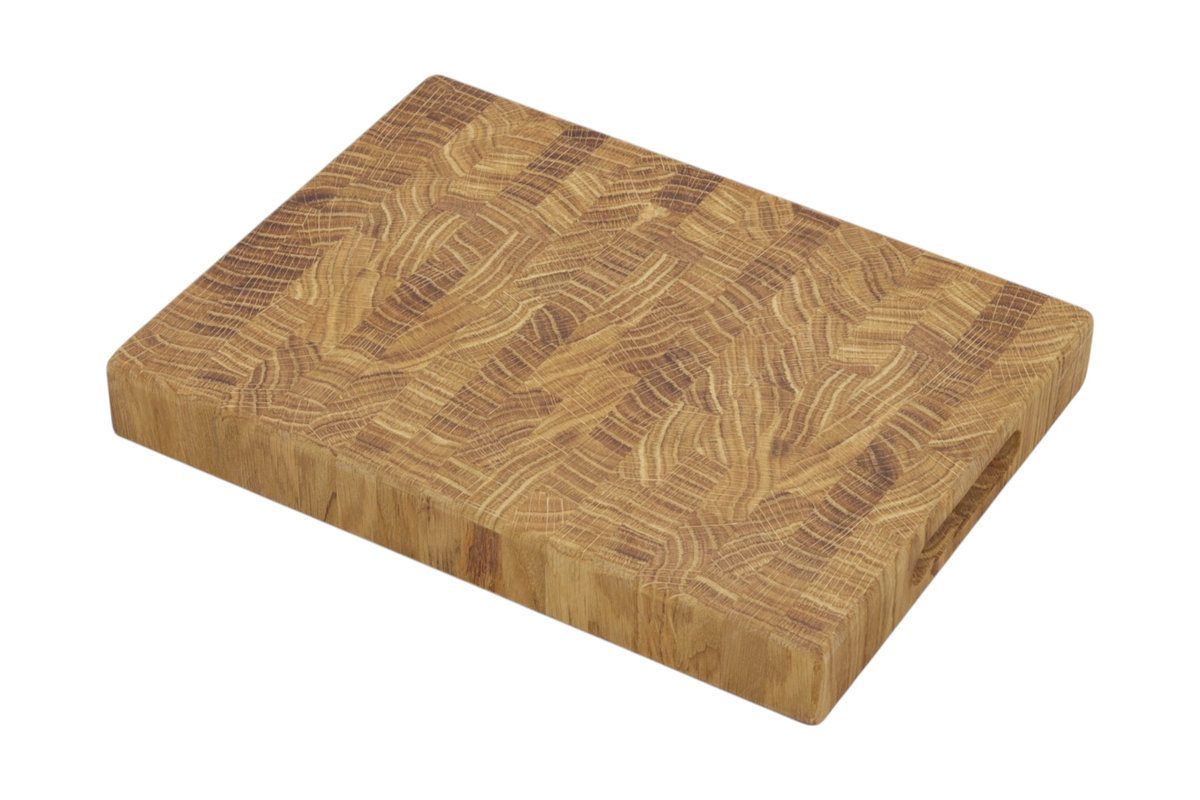DESKA do krojenia SZTORCOWA END GRAIN dębowa olejowana 32x24x4cm PREMIUM