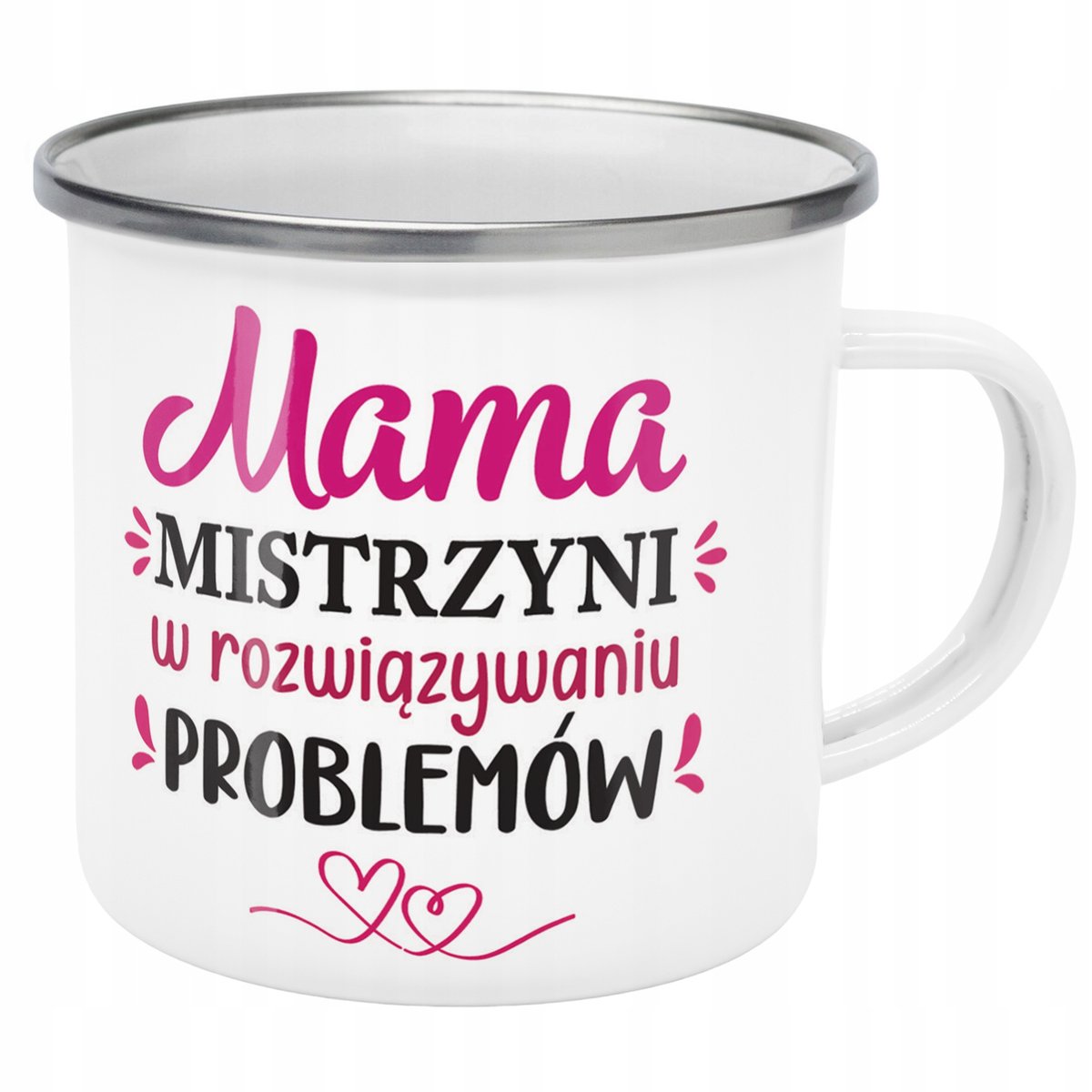Emaliowany Kubek Garnuszek Dzień Matki Dla Mamy Prezent Mistrzyni Mama