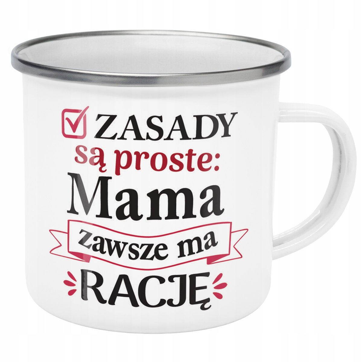 Emaliowany Kubek Garnuszek Dzień Matki Dla Mamy Prezent Zasady Są Proste