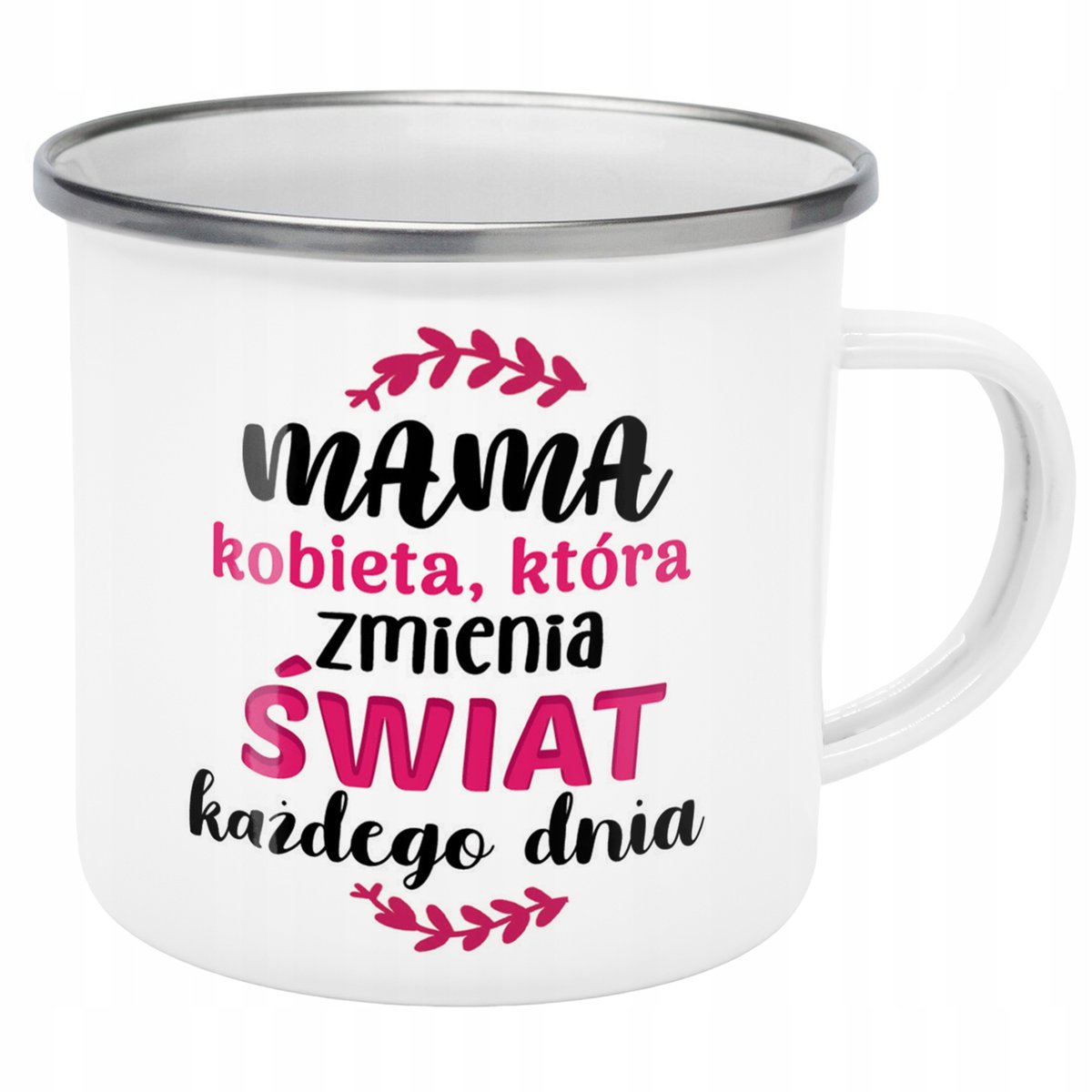 Emaliowany Kubek Garnuszek Dzień Matki Dla Mamy Prezent Kobieta Która
