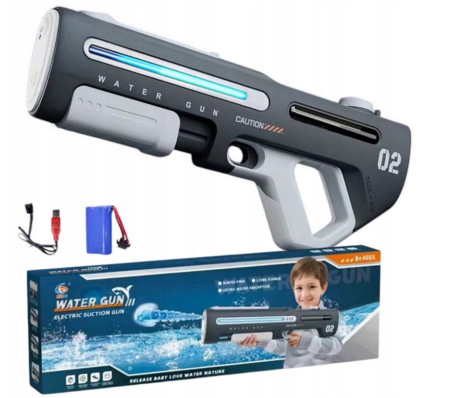 Nowoczesny Elektryczny Pistolet na Wodę - Wysokociśnieniowy 700ml GIGANT