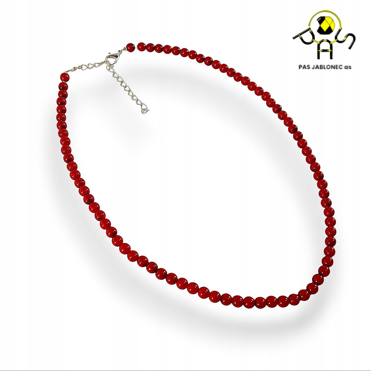 Czerwone korale Naszyjnik perłowy Perły koraliki szkło