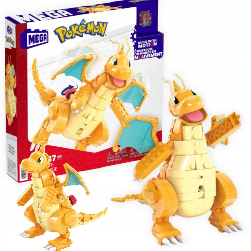 Mega Construx Klocki Pokemon Dragonite 387 Elementów (Prezent)