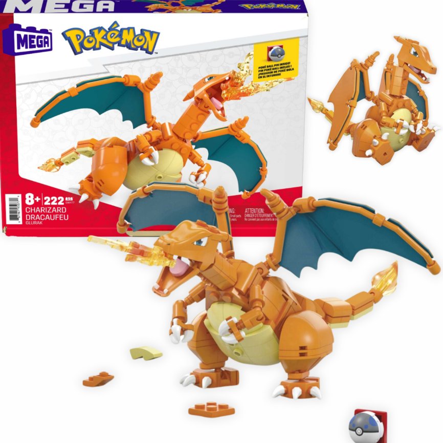Mega Construx Klocki Pokemon Charizard 222 Elementy (Prezent)