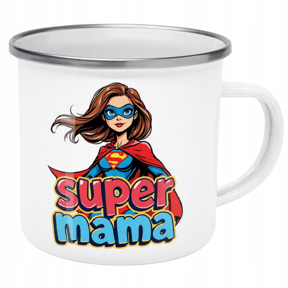 Emaliowany Kubek Garnuszek Dzień Matki Dla Mamy Prezent Super Mama