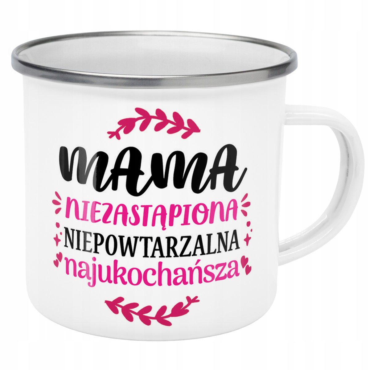 Emaliowany Kubek Garnuszek Dzień Matki Dla Mamy Prezent Niezastąpiona
