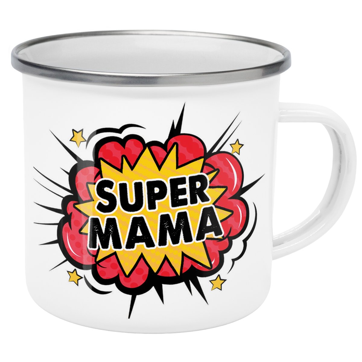 Emaliowany Kubek Garnuszek Dzień Matki Dla Mamy Prezent Super Mama