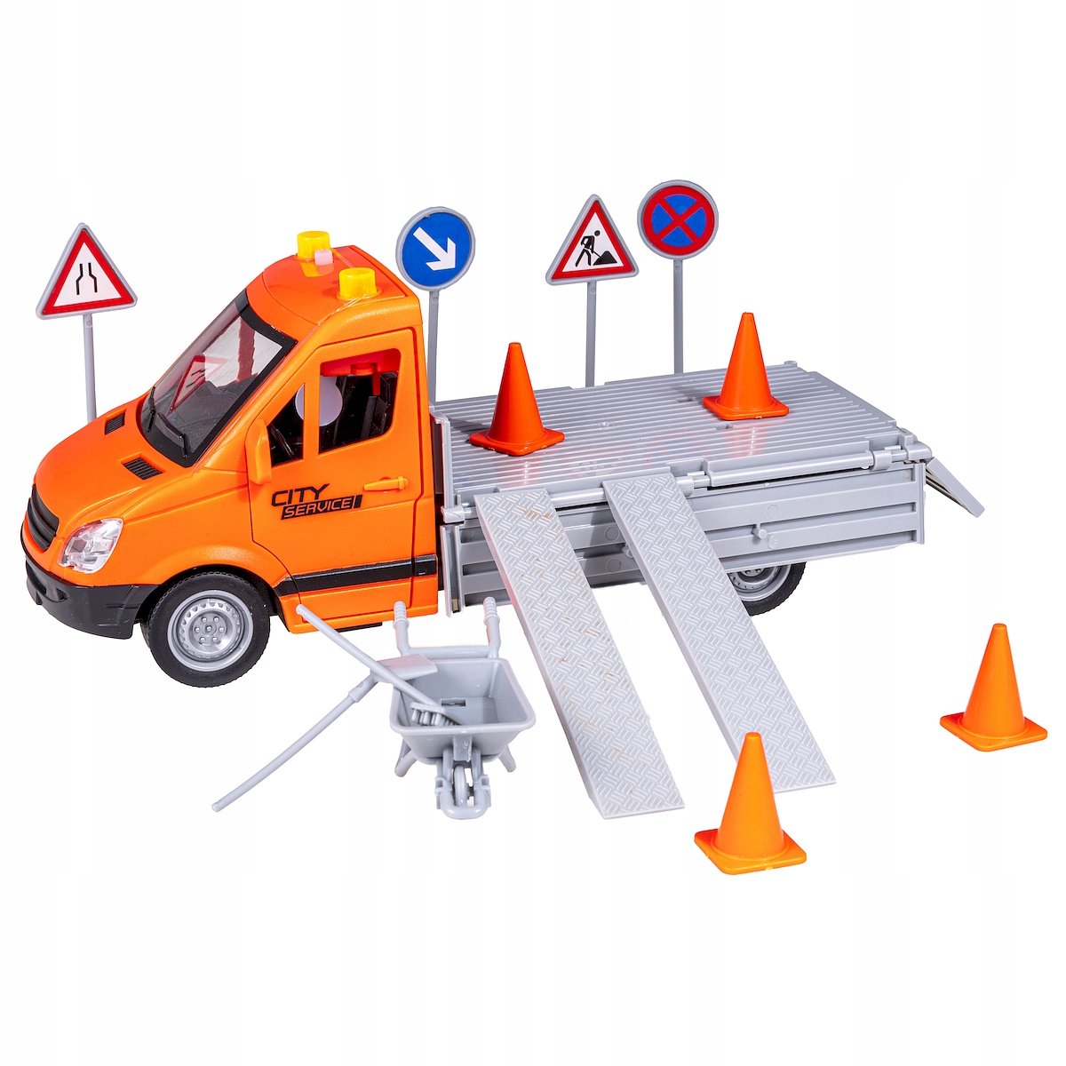 AUTO LAWETA ŚWIATŁO DŹWIĘK ZNAKI TACZKI NAPĘD 1:16