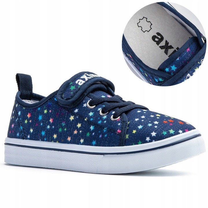 Axim trampki dziecięce niebieski na rzepy zamienne do szkoły r. 27