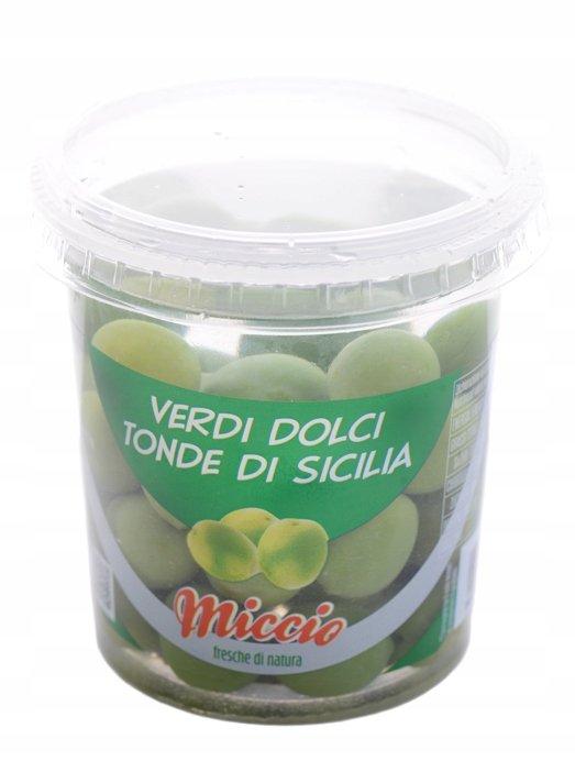 Oliwki zielone Olive Verdi Tonde Sicilia 200g - Miccio niepasteryzowane