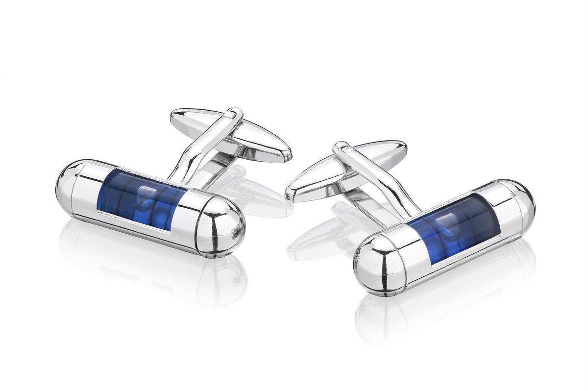 Spinki do mankietów Poziomica Niebieska SD-206