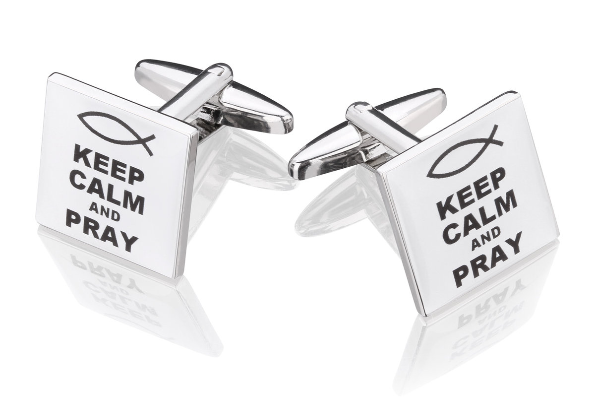 Spinki do mankietów X2 Keep Calm & Pray