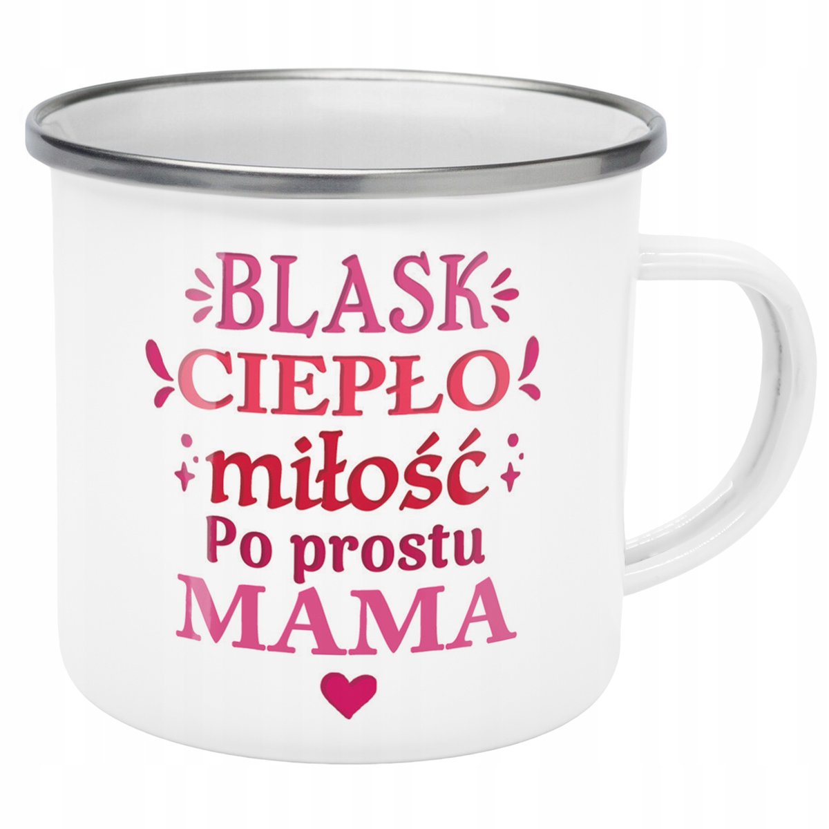 Emaliowany Kubek Garnuszek Dzień Matki Dla Mamy Prezent Blask Ciepło