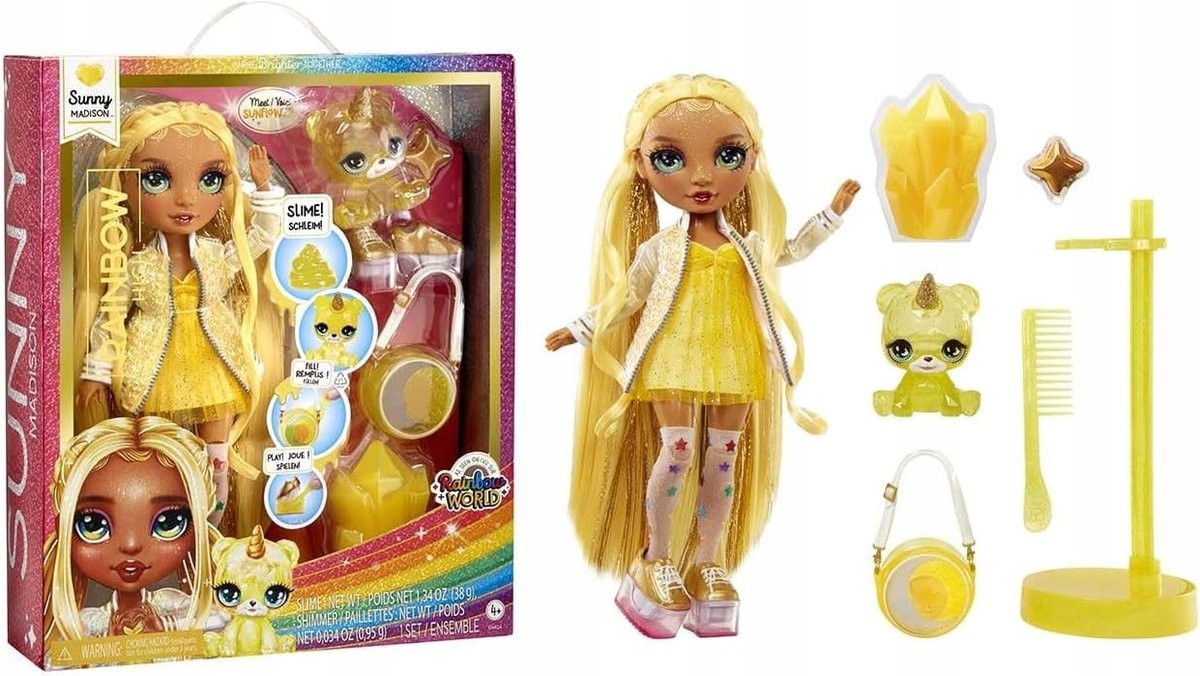 Rainbow High LALKA Sunny Żółta 28cm LALECZKA RAINBOW HIGH + AKCESORIA