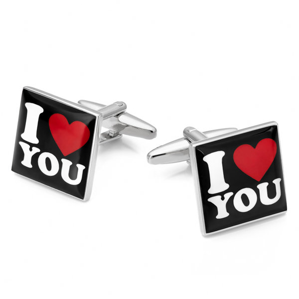 Spinki do mankietów X2 I Love You Prezent na Walentynki