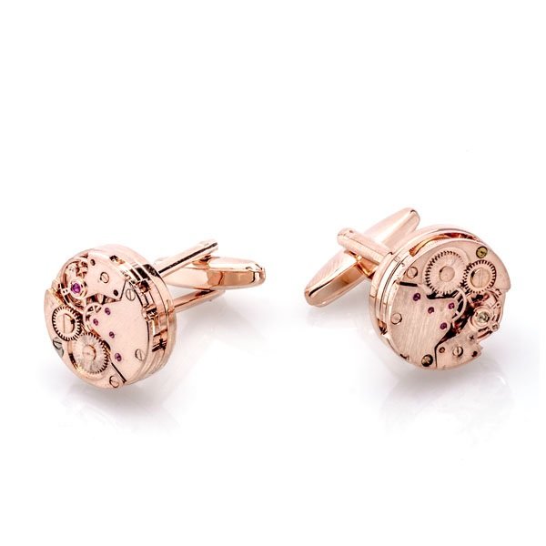 Spinki do mankietów Mechanizm Zegara Rose Gold X2 AJA1033