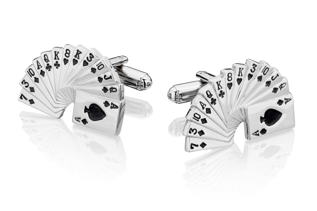 Spinki do mankietów Talia kart X2 PSN015