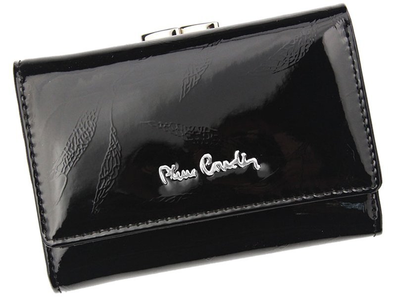 Portfel Damski Pierre Cardin zapinany na bigiel 02 LEAF 117 - Czarny