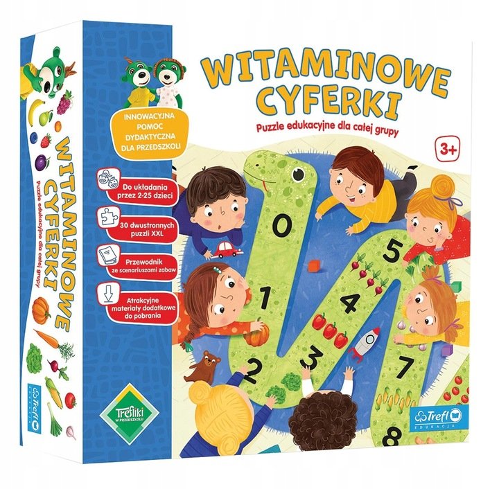 Witaminowe cyferki. Puzzle edukacyjne dla całej grupy 93329