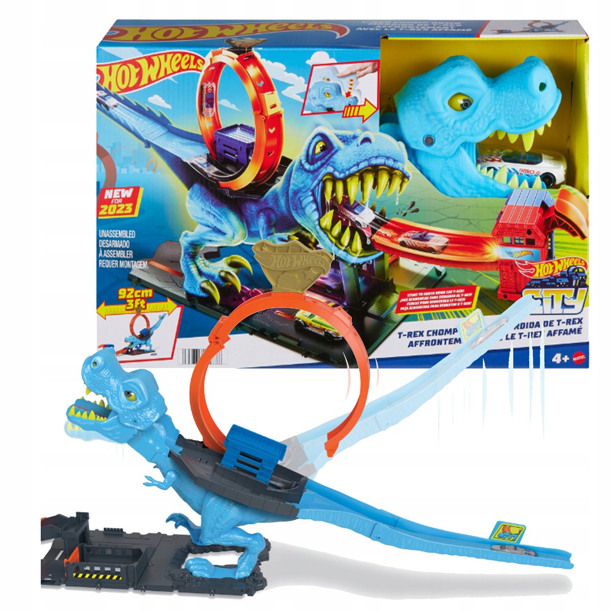 HOT WHEELS CITY TOR PĘTLA T-REXA POKONAJ DINAZURA OCAL MIASTO ZESTAW+ AUTKO