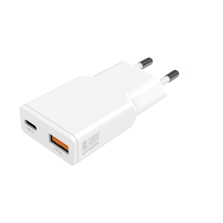 4smarts PDPlug Duos Slim Smartfon, Tablet Biały Prąd przemienny Szybkie ładowanie Wewnętrzna