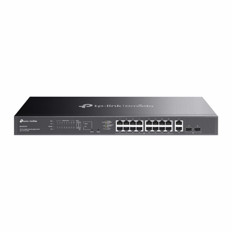 TP-Link ES220GMP łącza sieciowe Zarządzany Gigabit Ethernet (10/100/1000) Obsługa PoE Czarny