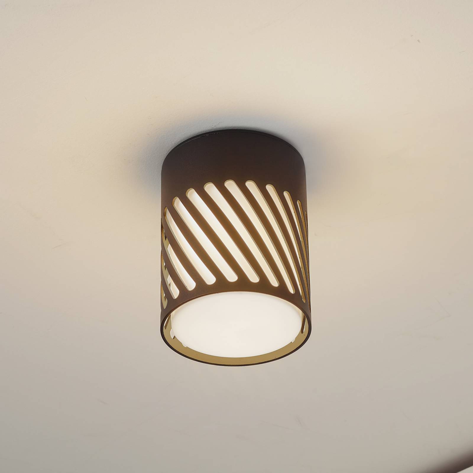 Lindby Lampa sufitowa zewnętrzna Lurinda, 10,5 cm, czarna, aluminium,