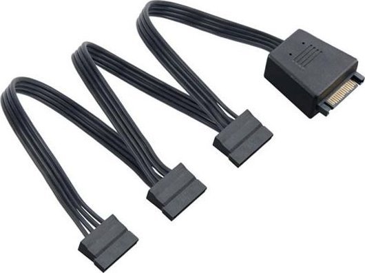 SilverStone SATA 15-pin - SATA 15-pin x3, 1.8m, Czarny SST-CP06-L